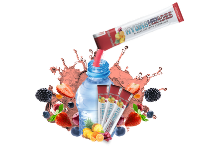 Variety Pack 30 Count Hydration Powder Sticks & Free Shaker Bottle (10 Tropical Punch, 10 Berry Blast, 10 Mango Passion Fruit)